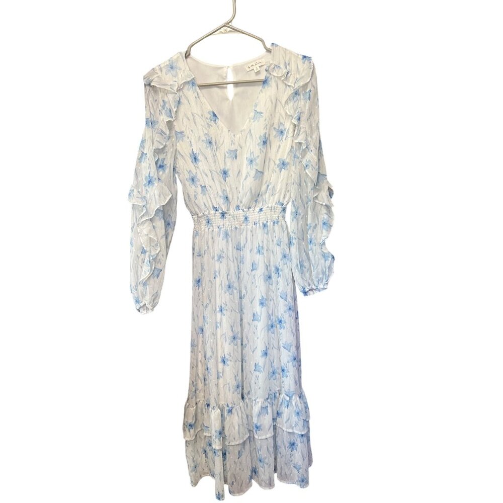 Anthropologie Floral Ruffle Midi Dress & Smocked Waist By The River